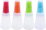 Set di pennelli per barbecue a silicone, pennelli per griglia, pennelli per barbecue, pennelli per cottura e pennelli per pasticceria a silicone per olio/miele/salsa (4 pezzi, multicolore)