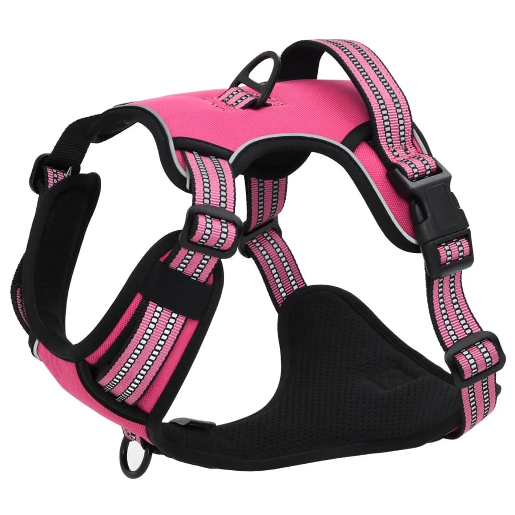 Pettorina per cani con guinzaglio e collare regolabili Grande Rosa 02_0042323