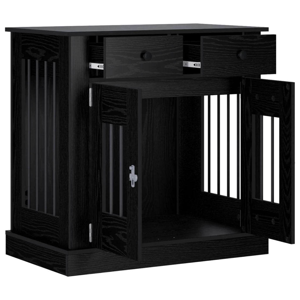 Mobile da cassa per cani Rovere Nero 80 x 47,5 x 80 cm 8014767