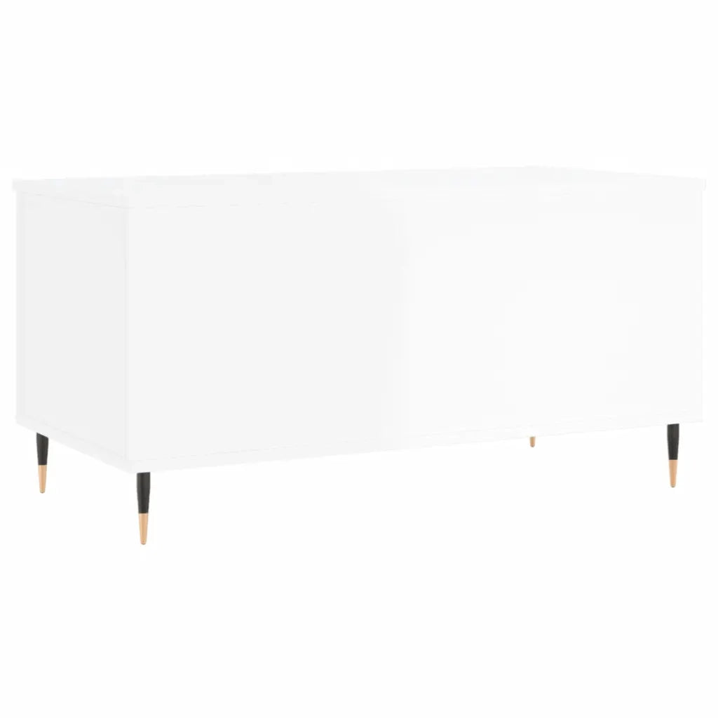 Tavolino salotto | Tavolino da caff¨¨ | Tavolino da Soggiorno Bianco Lucido 90x44,5x45 cm Legno Multistrato