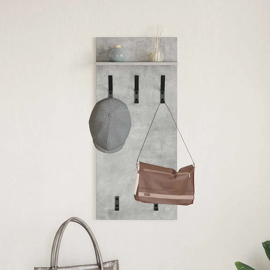 Appendiabiti a muro A parete Grigio cemento 40 x 10 x 90 cm 874454