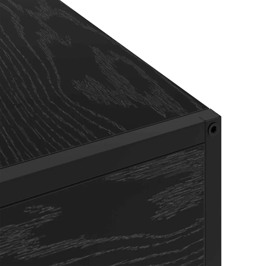 Comodino | Armadio da Notte | Mobiletto da notte Rovere Nero 40 x 27 x 76 cm Legno multistrato