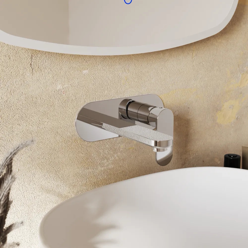 Set miscelatori lavabo ad incasso placca stondata bidet miscelatore doccia monocomando cromato | Margot