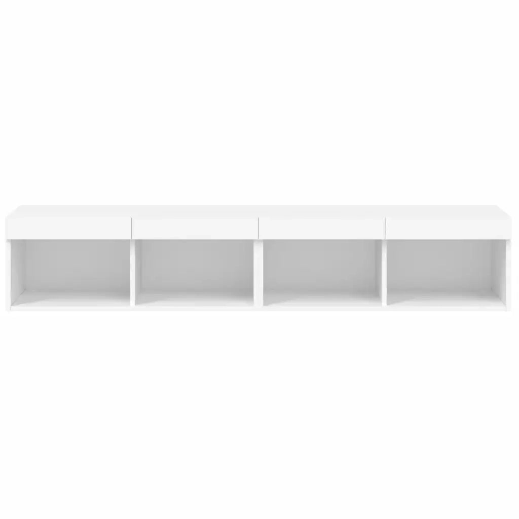 Mobili Porta TV con Luci LED 2 pz-Set di 2 Credenza per TV Bianchi 80x30x30 cm