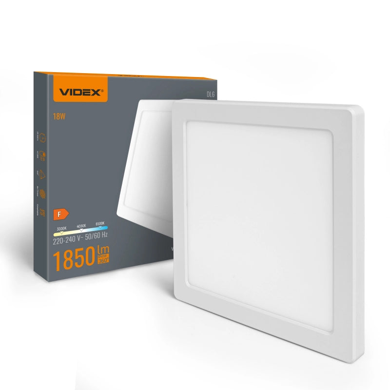 Plafoniera LED quadrata Videx DL6S 18W 3CCT bianca IP20
