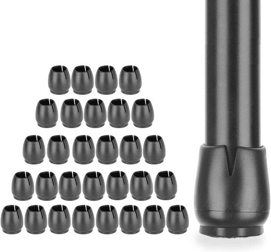 Allestimento Plus - Protezioni per gambe delle sedie, 32 pezzi, gambe rotonde 12-16 mm, tavoli e sedie