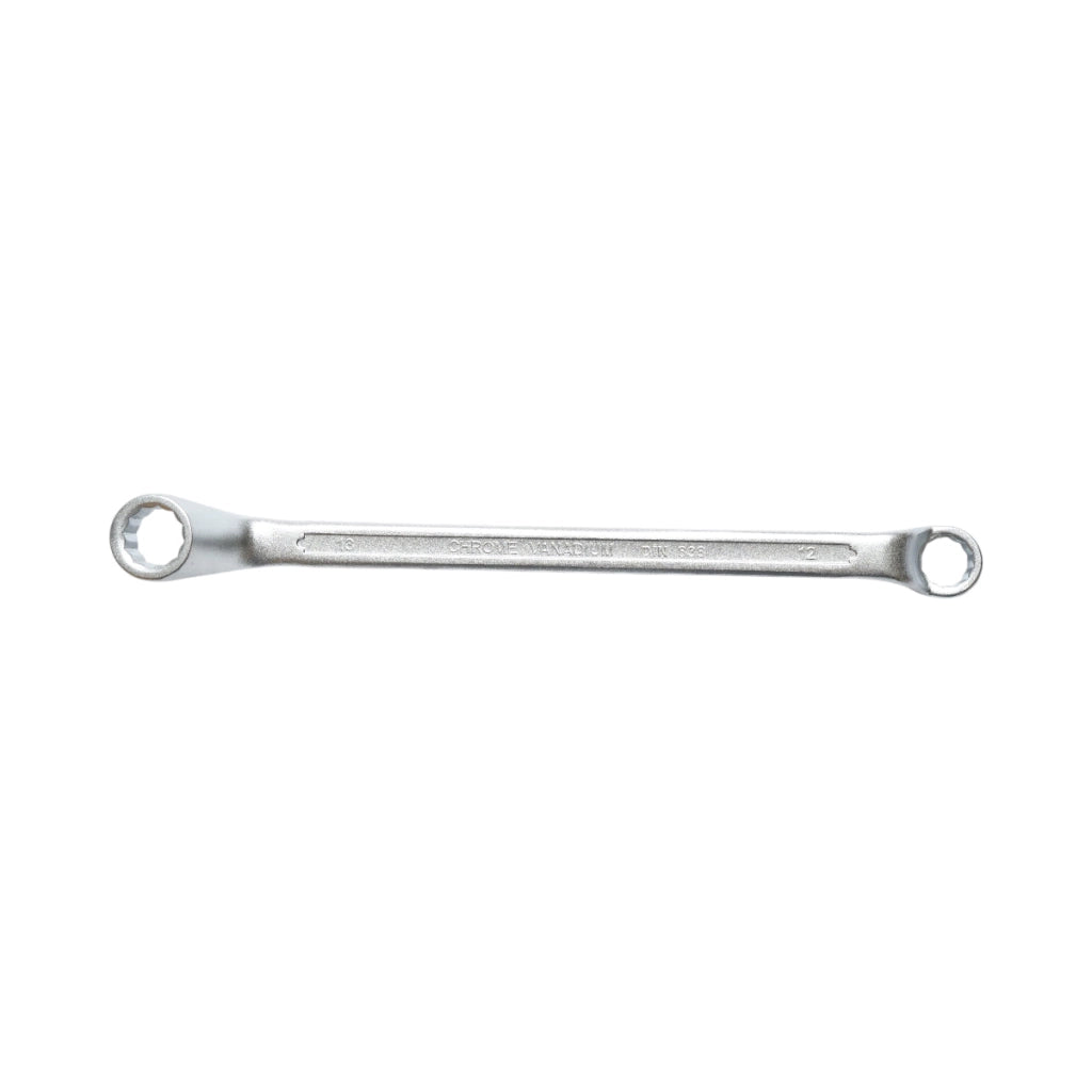 Set di 8 chiavi inelari piegate in supporto con clip, dimensioni 6-22mm, Cr-V Crownman