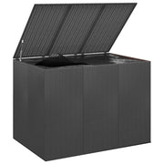Contenitore da giardino in resina di vimini/cuscino 145 x 100 x 103 cm nero 02_0013163