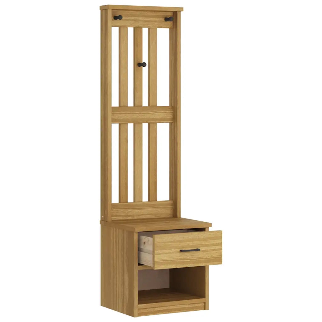 Albero da Ingresso SANDNES 45x40x159,5 cm in Legno di Pino 4010482