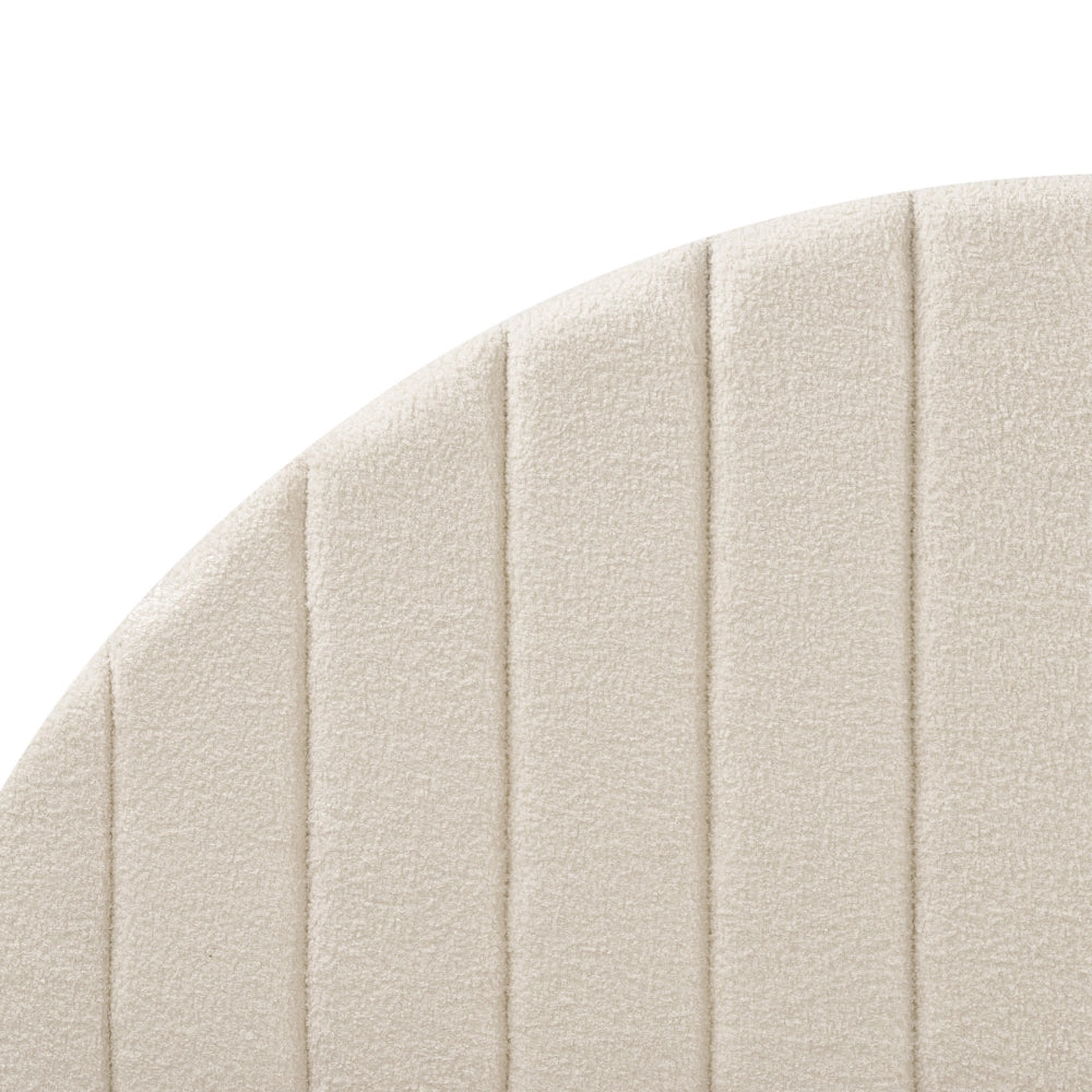 Letto contenitore Bianco Sporco Boucle Poliestere Tessuto UE Doppio Dimensioni 160 x 200 cm Design moderno minimalista