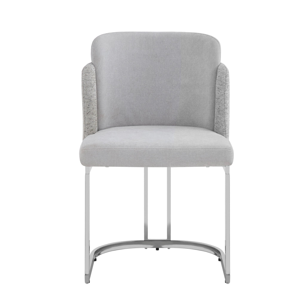 Set di 4 sedie 61.5x53.5x86 cm con doppio schienale; chenille grigio e argento