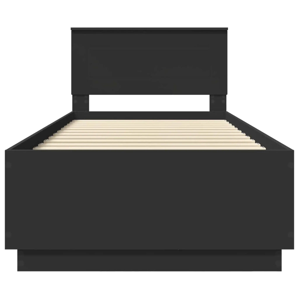 Struttura del letto Nero 70 x 190 cm Legno multistrato