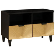 Mobile TV-Credenza per TV-Console TV Nero e Oro 70 x 33 x 46 cm Legno multistrato
