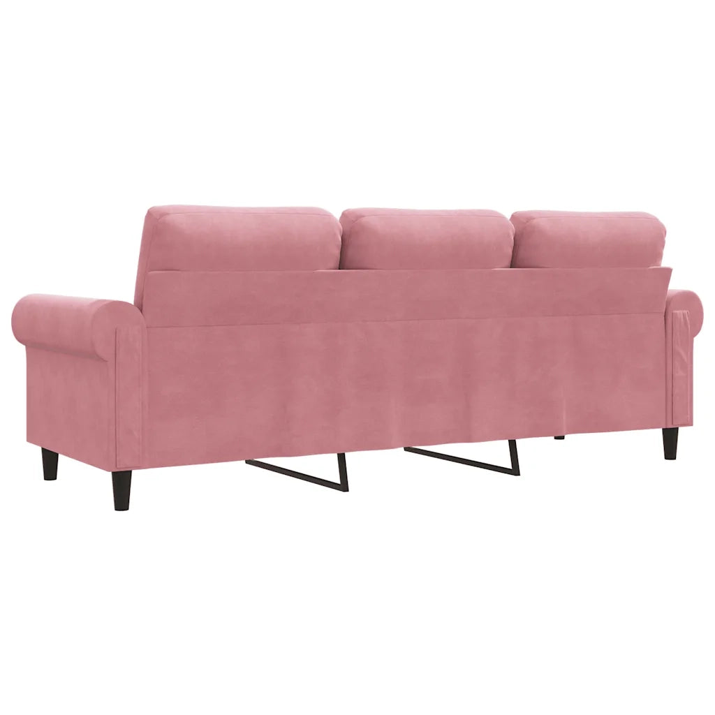 Divano | Divano da soggiorno | Sofa a 3 Posti rosa 180 cm in Velluto