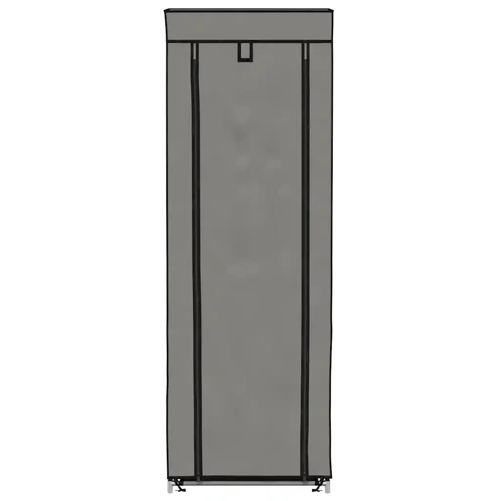 Scarpiera con Rivestimento in Tessuto Grigio 57x29x162 cm 282432