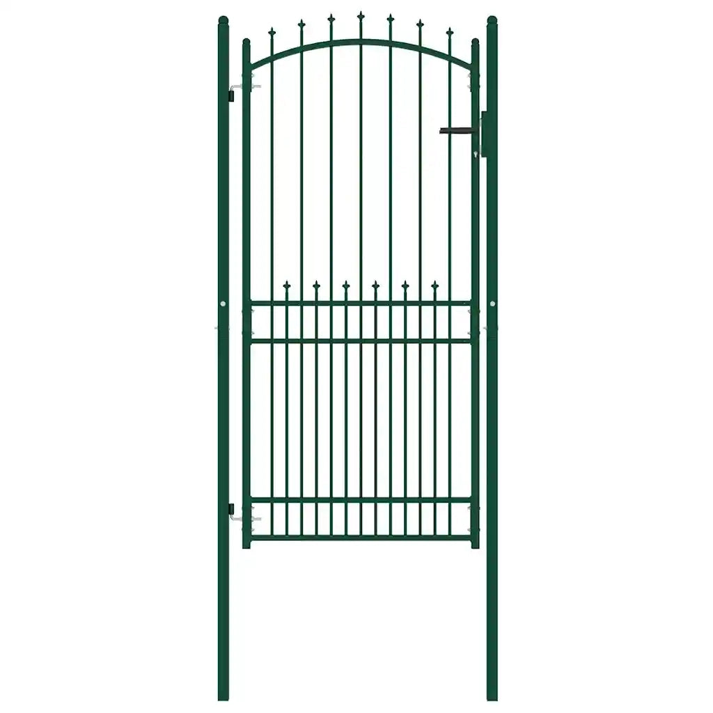 Cancello per recinzione Emmen con punte in acciaio 104x147 cm verde 146397
