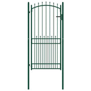 Cancello per recinzione Emmen con punte in acciaio 104x147 cm verde 146397