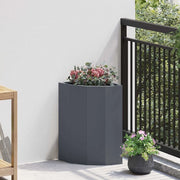 Vaso d'angolo Antracite 30 x 30 x 50 cm Acciaio 883677