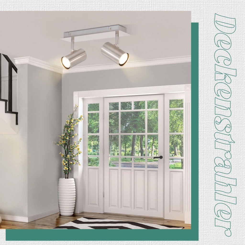 ZMH Faretto da soffitto nichelati 2 luci GU10 orientabili 330° design moderno per corridoio