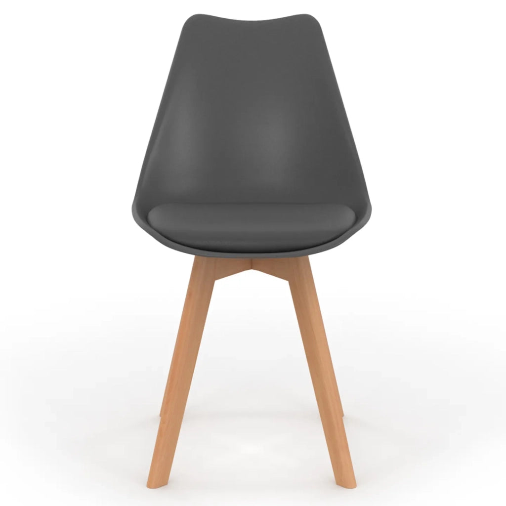 IDMarket - Set di 6 sedie SARA grigio scuro per sala da pranzo