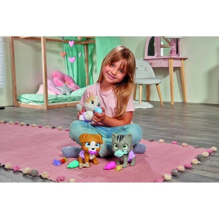 Smoby - Coccola Petz - Coniglio da adottare - 4 accessori - Articolata - Legno e pipì - Certificato di adozione - Da 3 anni in su