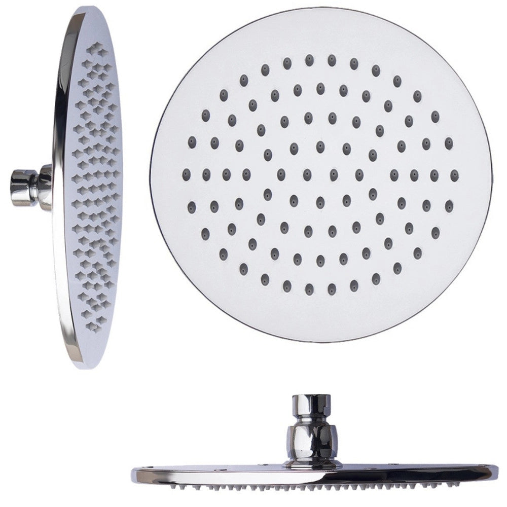 Trade Shop - Soffione Doccia 4" 10cm Tondo In Acciaio Attacco Standard Snodato Orientabile -
