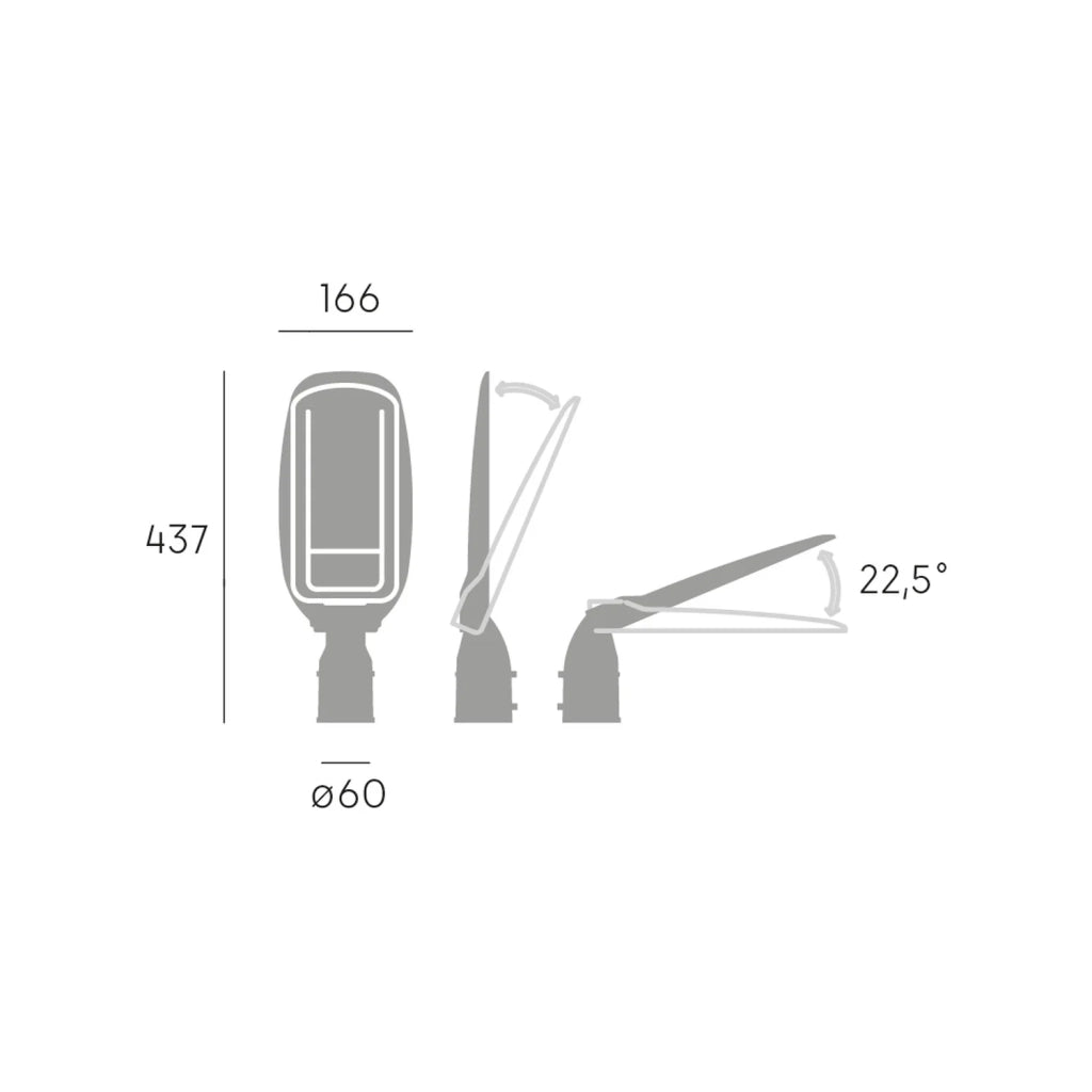 Testa Palo In Alluminio Grigio Led 50 W 5000 Lm 3000K Tennis