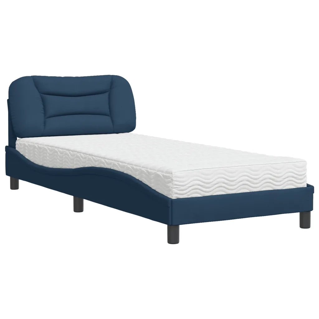 Letto con Materasso Blu 90x200 cm in Tessuto