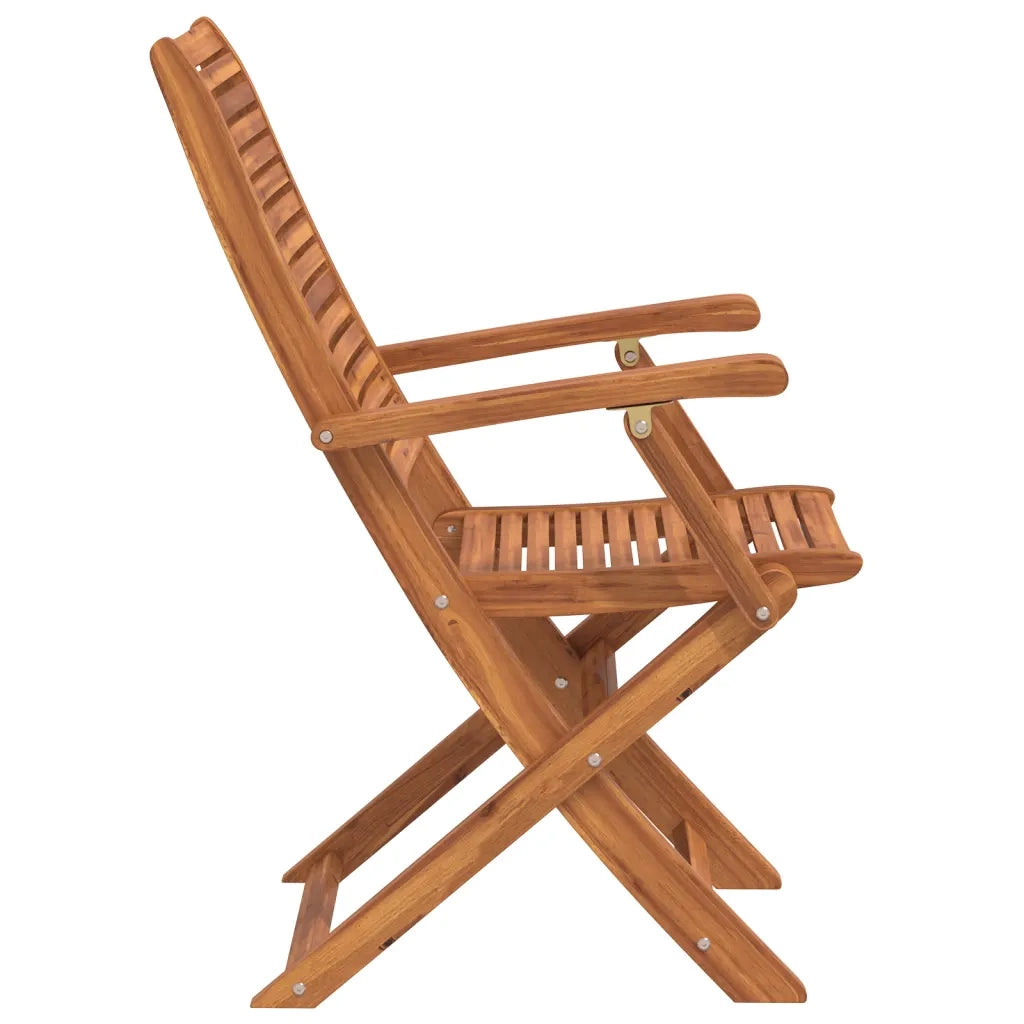 vidaXL Sedie da Giardino Pieghevoli con Braccioli 2pz Massello Acacia