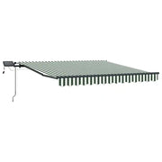 Tenda da Sole | Tenda Retrattile Verde e bianco 350 x 250 cm Tessuto