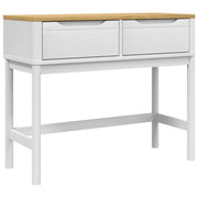 Tavolo Consolle | Tavolo d'Ingresso FLORO Bianco 89,5x36,5x73cm Legno Massello Pino