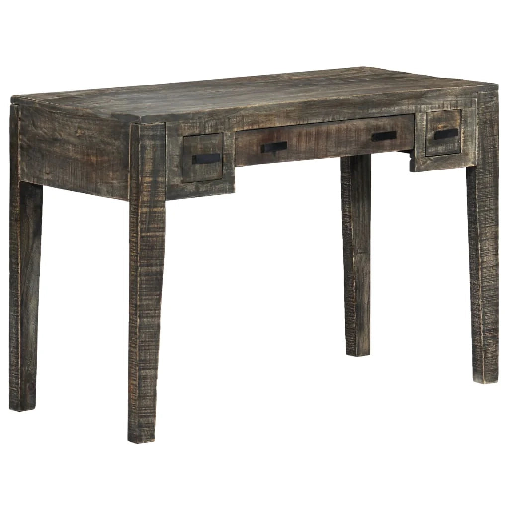 Scrivania tavolo postazione di lavoro mobile per computer studio 110 x 50 x 75 cm legno massello di mango nero 02_0023896