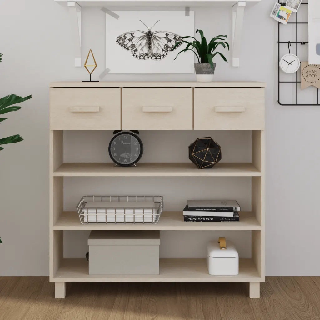 Consolle | Tavolo d'Ingresso HAMAR ambra 90x35x90 cm in Legno Massello di Pino