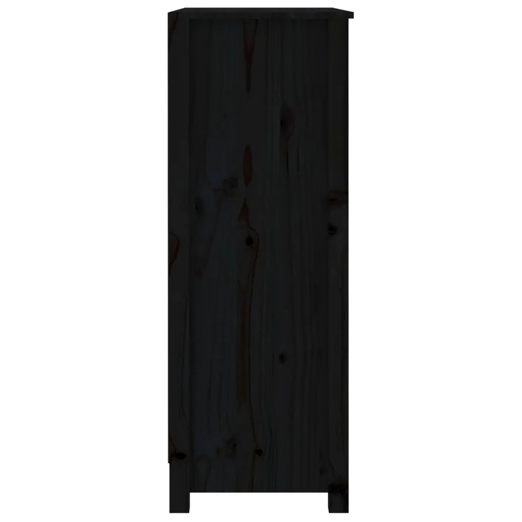 Libreria Nera 80x35x97 cm in Legno Massello di Pino 821683