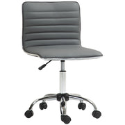Sedia Poltrona Operativa da Ufficio Ergonomica con Altezza Regolabile in Pelle PU Grigio Scuro