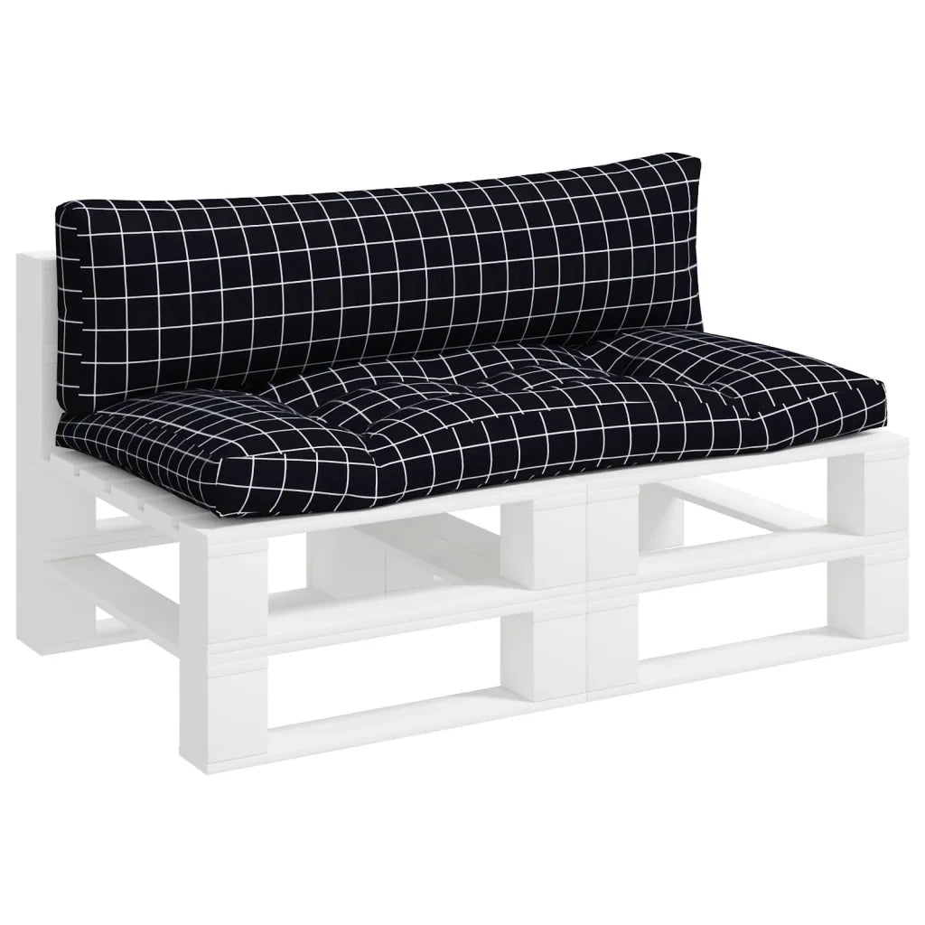 Cuscini per Pallet 2 pz Motivo a Quadri Nero in Tessuto Oxfordcod mxl 94407