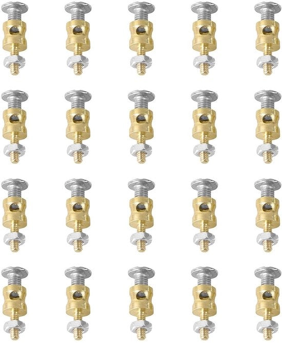 Stopper per Connettore Universale - 20 Unità - Stoppa per Accoppiamento Metallico - Morsetto a Viti - Precisie di Regolazione - Stoppa per Connettore Stabile e Sicuro