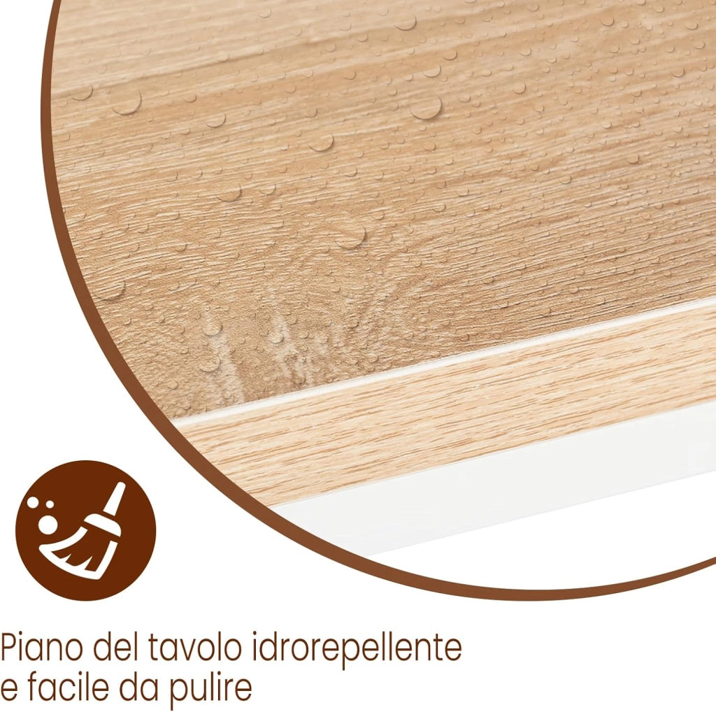 Tavolo da Bar Rettangolare Alto Tavolino per Cucina in Metallo Legno 140x40x100 cm