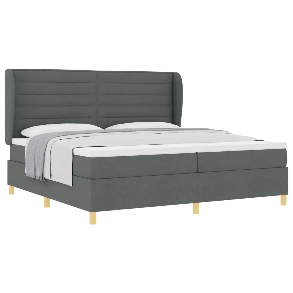 Letto a molle con materasso Grigio scuro 200 x 200 cm Tessuto 3340712