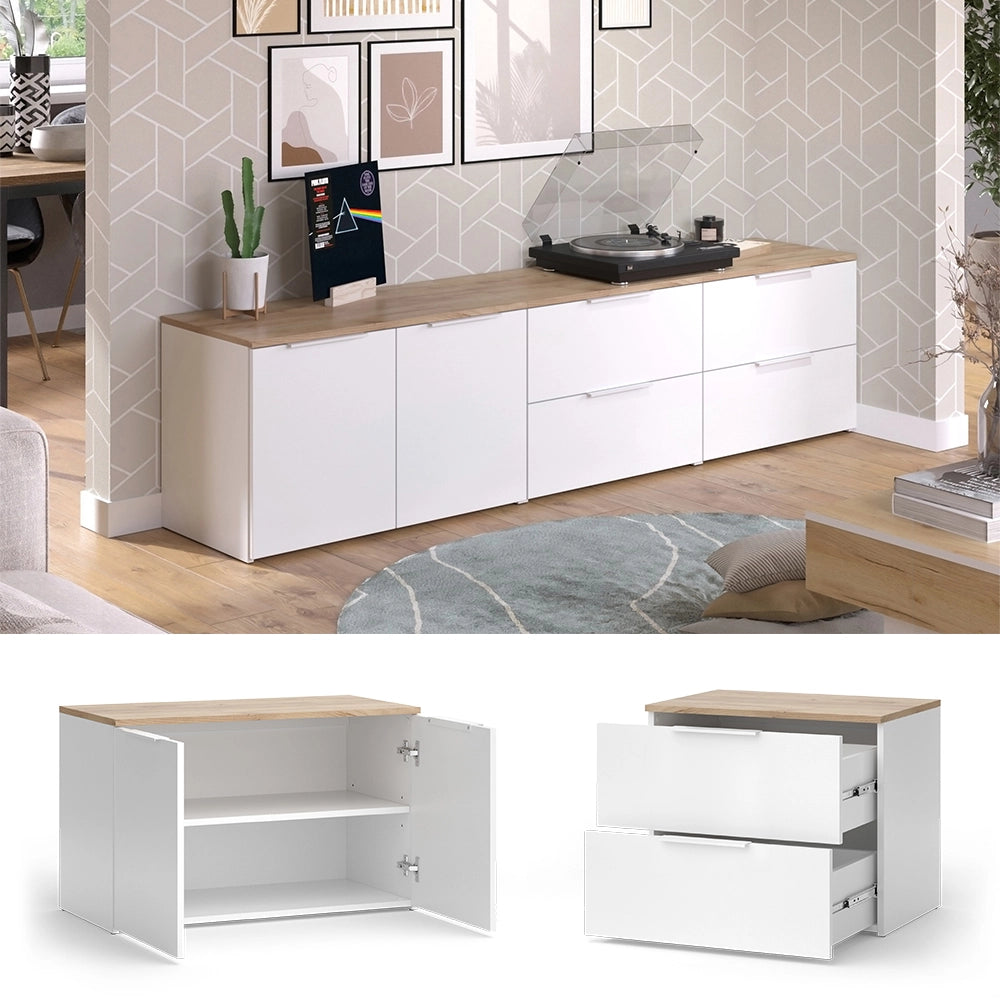 Vicco Parete attrezzata soggiorno Bianco/Sonoma 3 parti