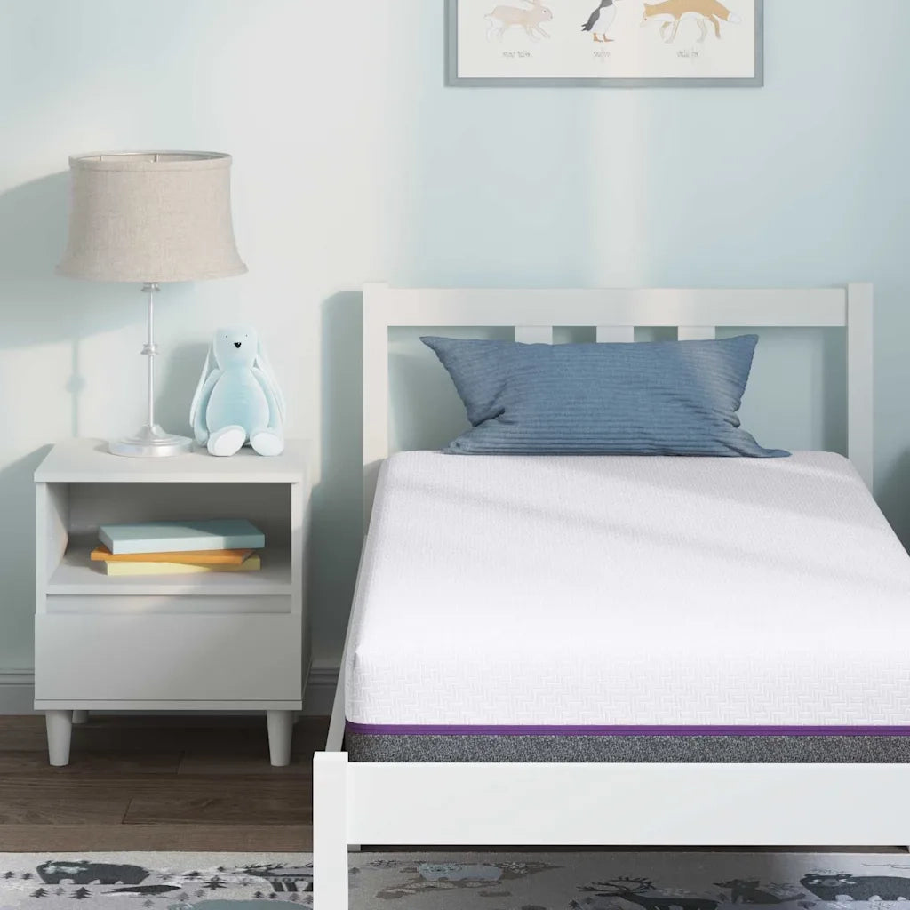vidaXL Materasso Bianco e Grigio 80 x 160 cm Schiuma