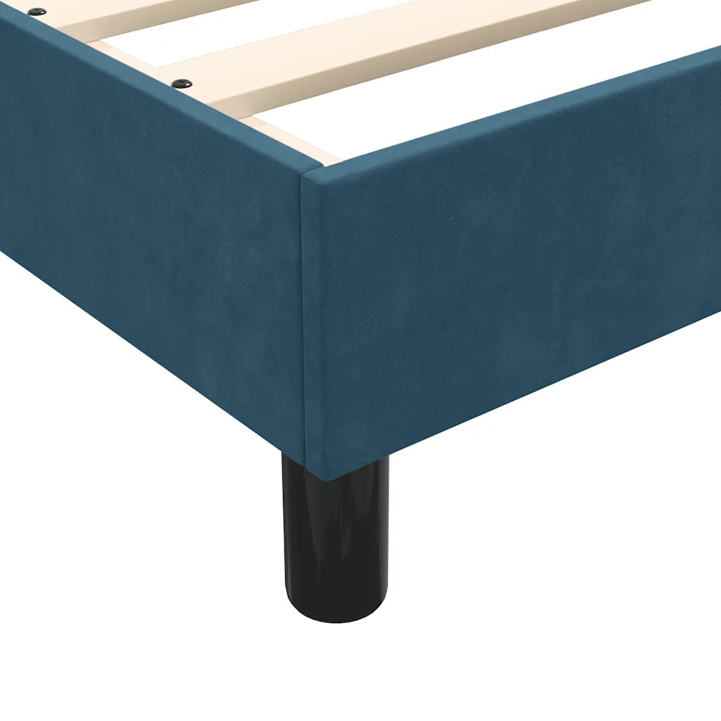 Letto a Molle con Materasso e LED Blu Scuro 80x220 cm Velluto 3317197