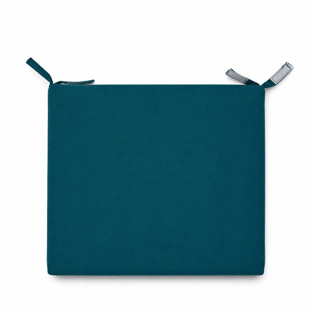 Cuscino seduta per sedia 45x47cm con velcro in poliestere – Verde Petrolio
