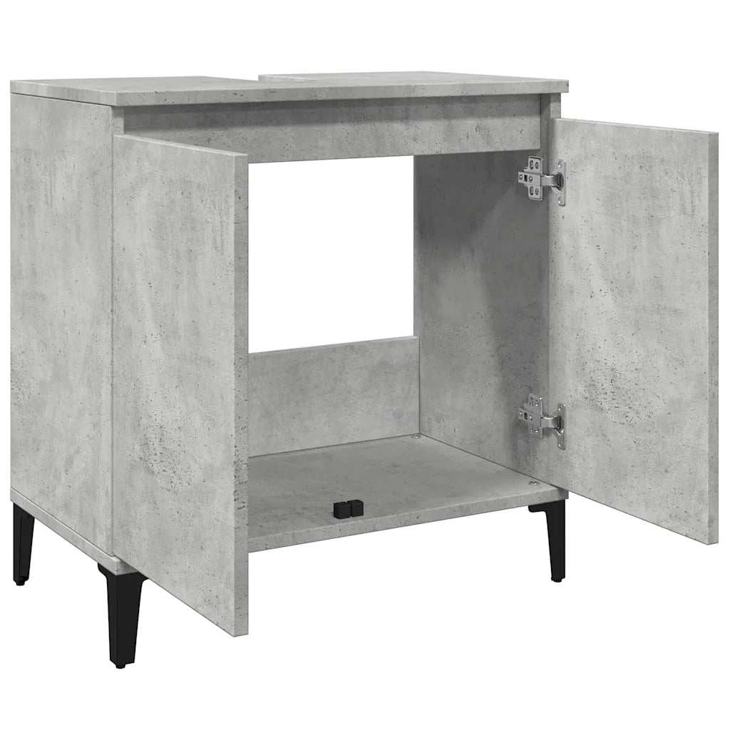 vidaXL Mobile Lavabo Grigio Cemento 58x33x60 cm in Legno Multistrato