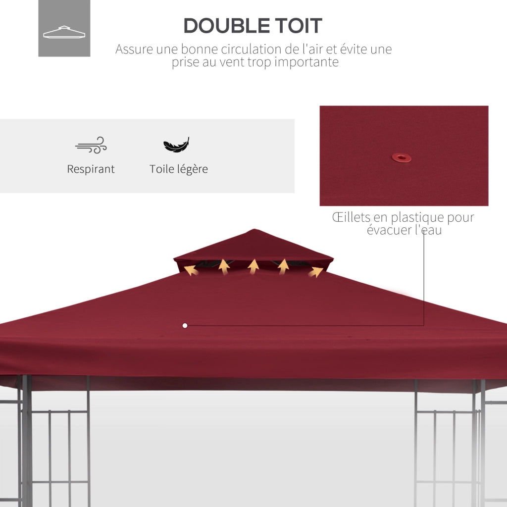 Tenda da giardino ¨C zephmum ¨C 3x3 m rosso bordeaux