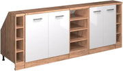 Set di mobili sottotetto Rion, Bianco lucido, 210 cm Set di 5 carcasse armadio profondità 60 cm, adatto per il salvaspazio sotto tetti spioventi