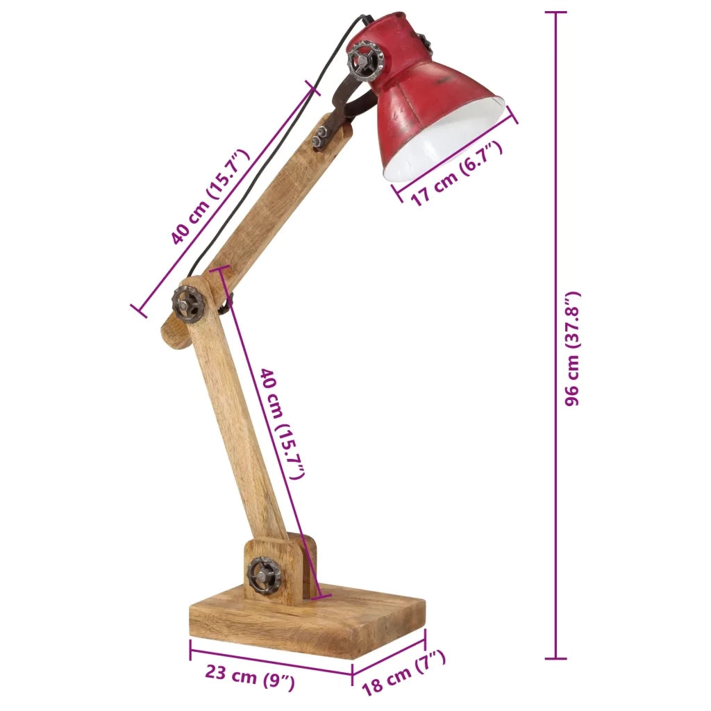 Lampada da Scrivania 25 W Rosso Anticato 23x18x96 cm E27 CFW6226603