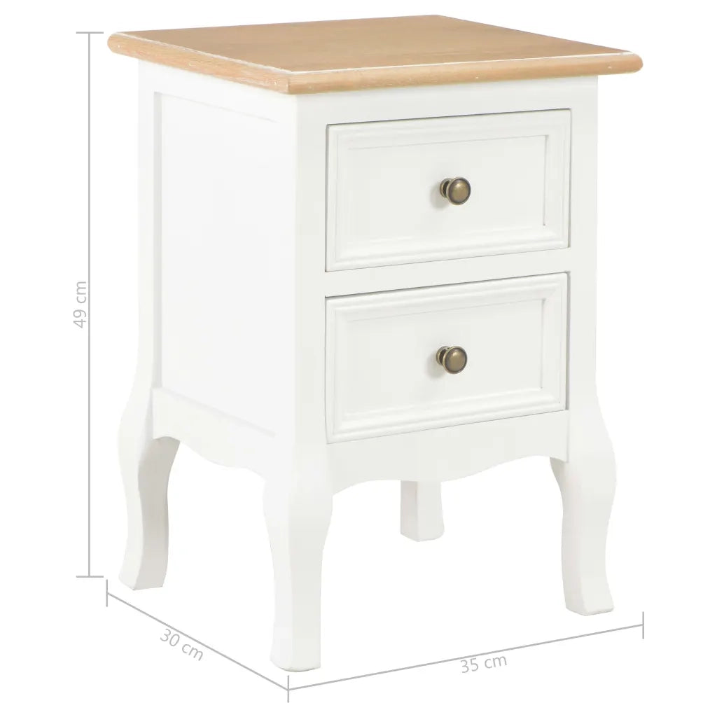 Comodini Bianchi 2 pz 35x30x49 cm in MDF 280037