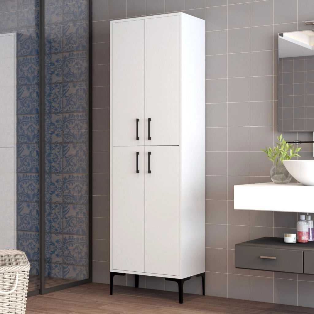 Laino, Armadio Multiuso Grande 6 Ripiani, 60x200h cm Bianco