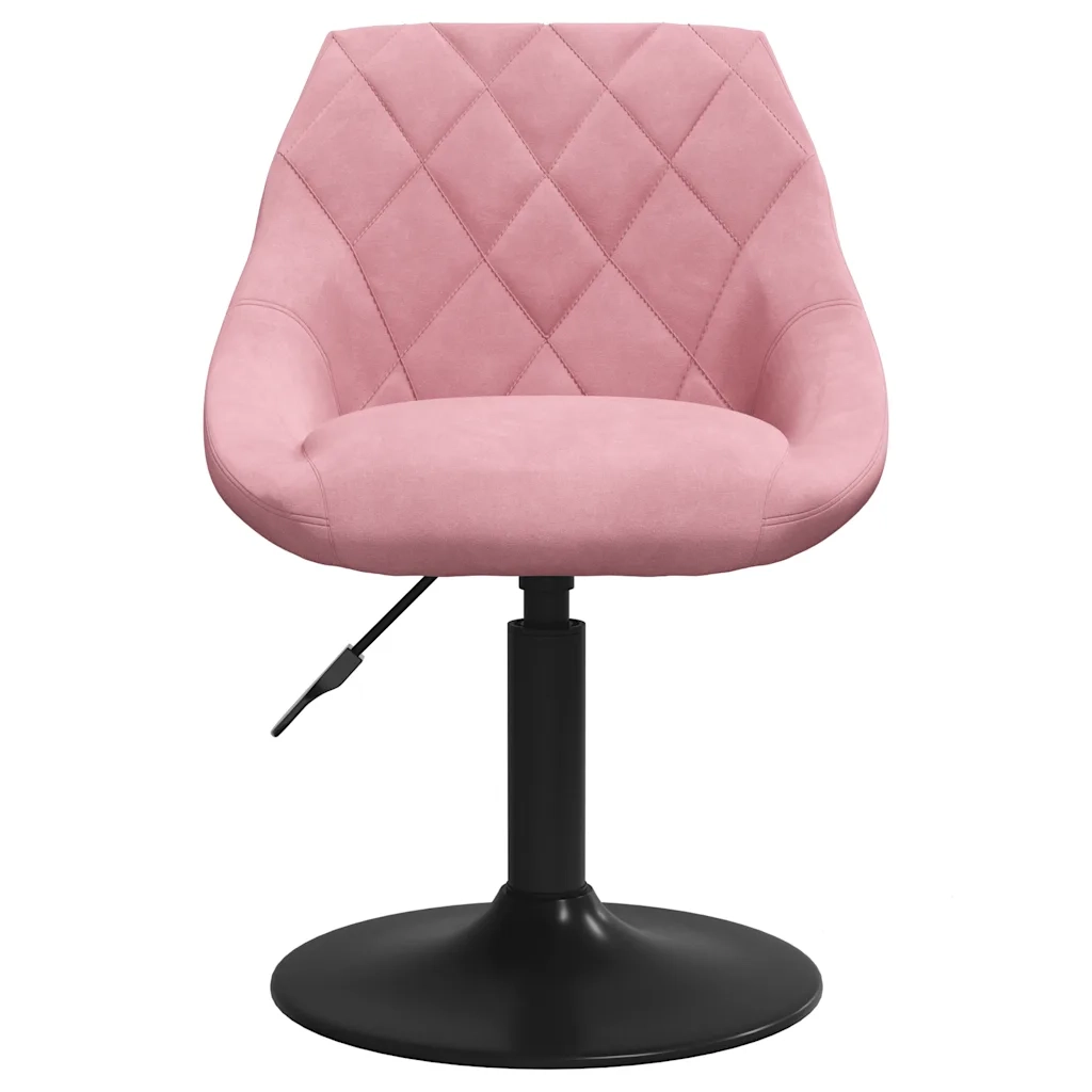 Sedie da Pranzo Girevoli 4 pz Rosa in Velluto